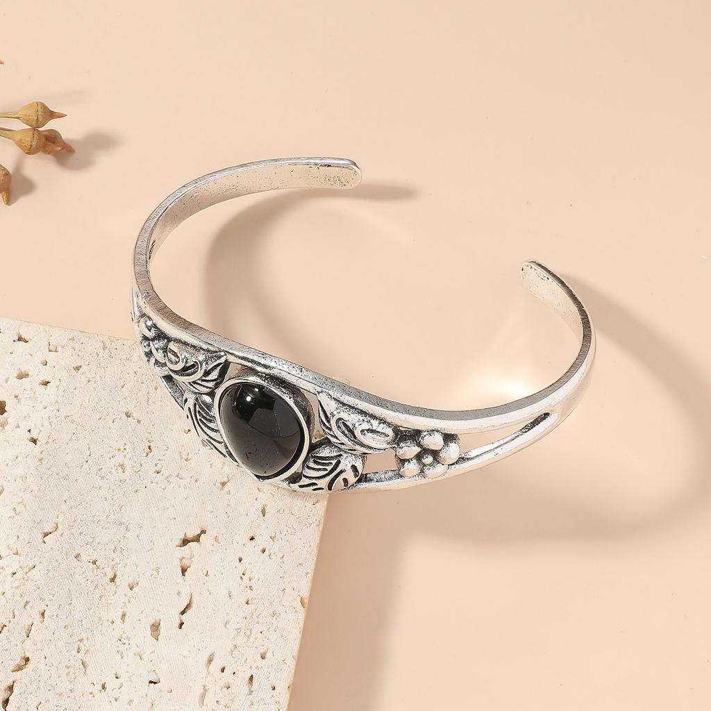 Cross Border Hot Personalized Retro Inlaid Resin Horse Eye Elastic Bracelet Fashionable And Simple Bracelet Trendy Accessory