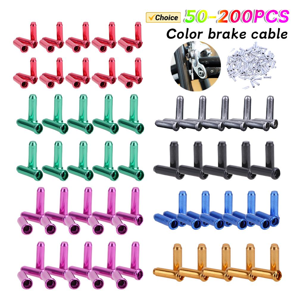 100pcs Bike Brake Cable Cap Aluminum Brake Derailleur Cable Tips End Protection Cover for Brake Derailleur Cable Cycling Parts China Mainland
