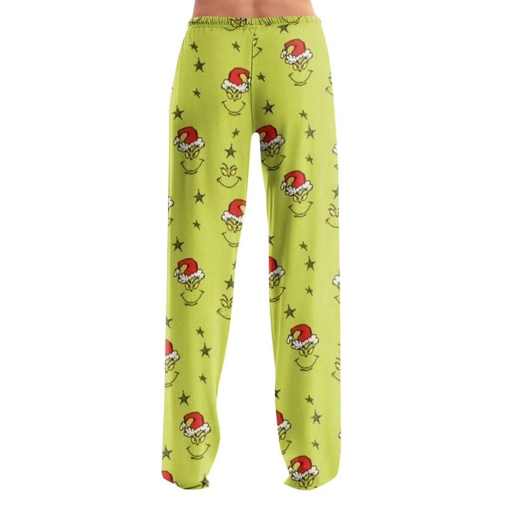 Pyjamasbukser Nattøy Fritidssnor Elastisk midje Bukser Komfortable Rette Yoga Løse Bukser