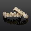 New Trend Hip Hop Jewelry Iced Out CZ Cubic Zirconia Teeth Grillz Mouth Punk Fang Teeth Top Bottom Set Bling Grillz Jewelry Gift
