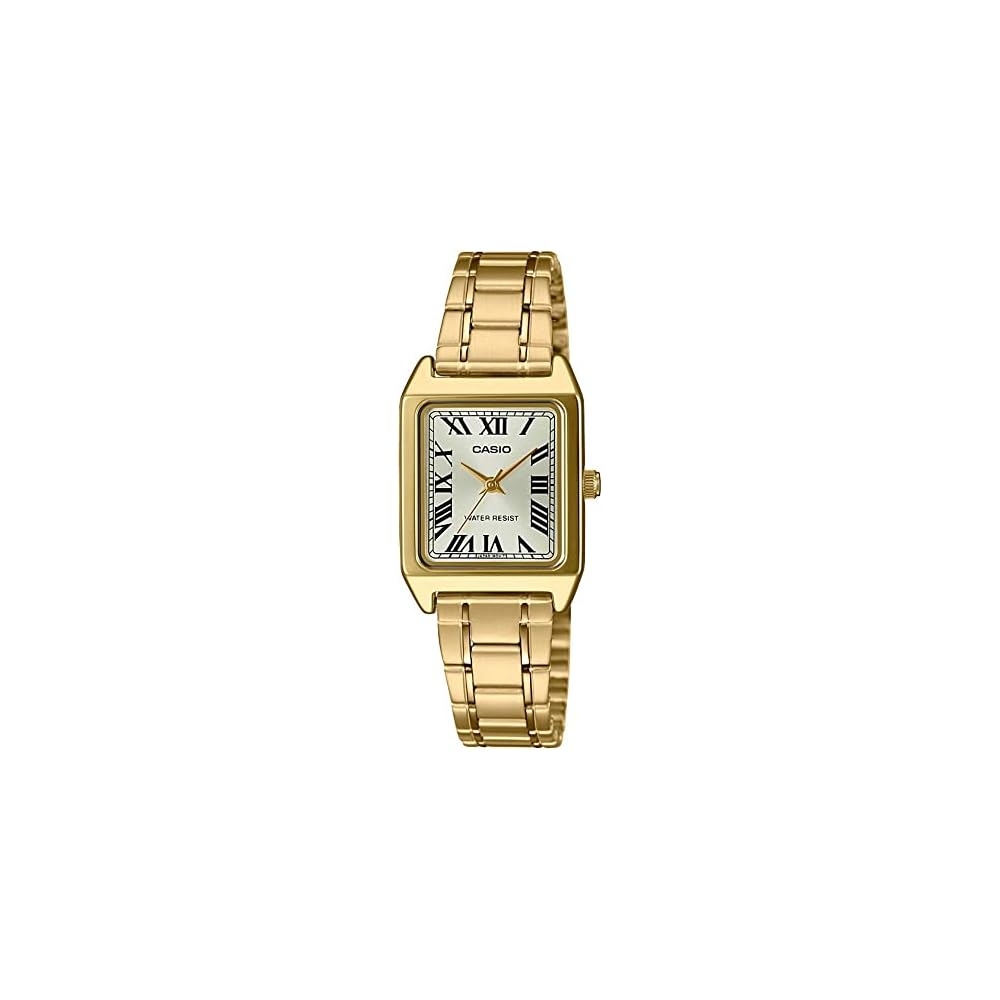 Casio LTP-V007G-9B Women s Rectangular Gold Tone Stainless Steel Dress Watch with Roman Dial