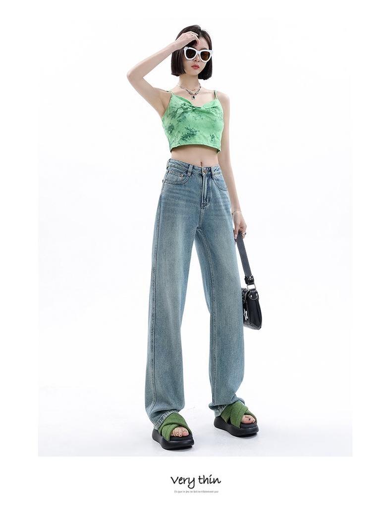 2026 Damen Jeans mit hoher Taille und geradem Bein - Petite, Passform für Birnenform, Weiter Bein Stil