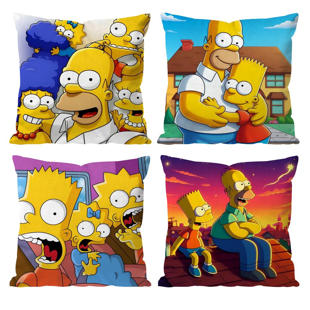 Simpsons La peliculaLos Cushion Cover Pattern Printed Pillowcase for Living Room Sofa Cushion Cover & Bedroom Decor