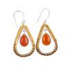 Rare Carnelian Gemstone 925 Sterling Silver Jewelry Handmade Hook Earrings 2.27" EE-82-21