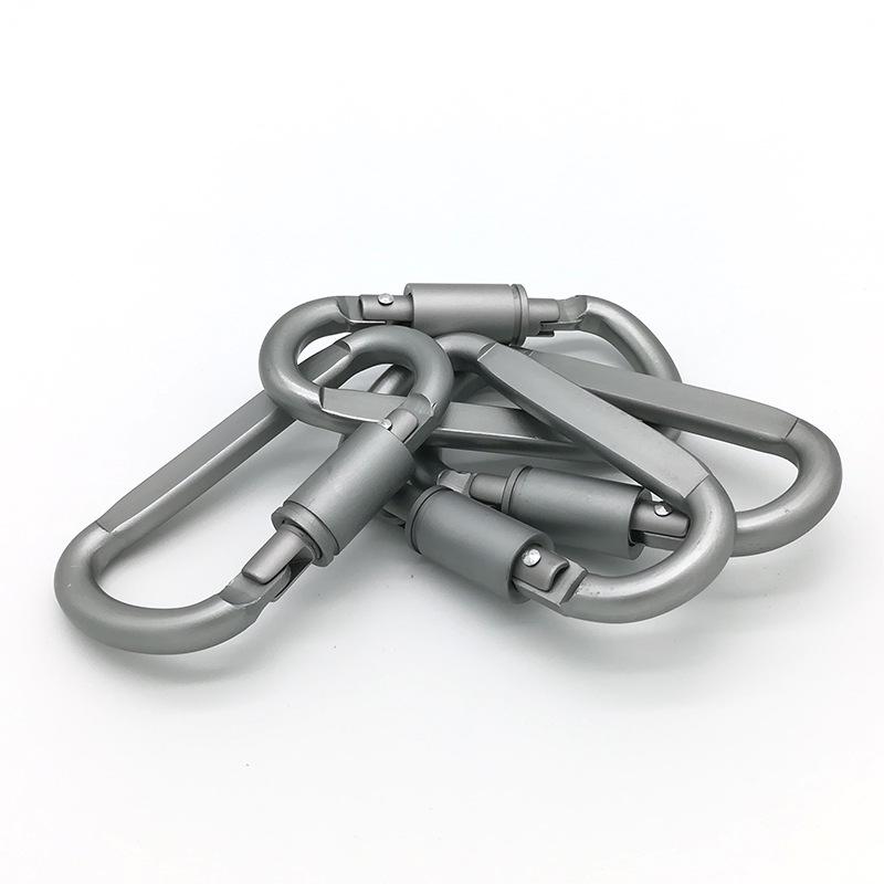 Metal D-Ring Carabiner Locking Buckle with Key Hook - Backpack Accessory and EDC Gear