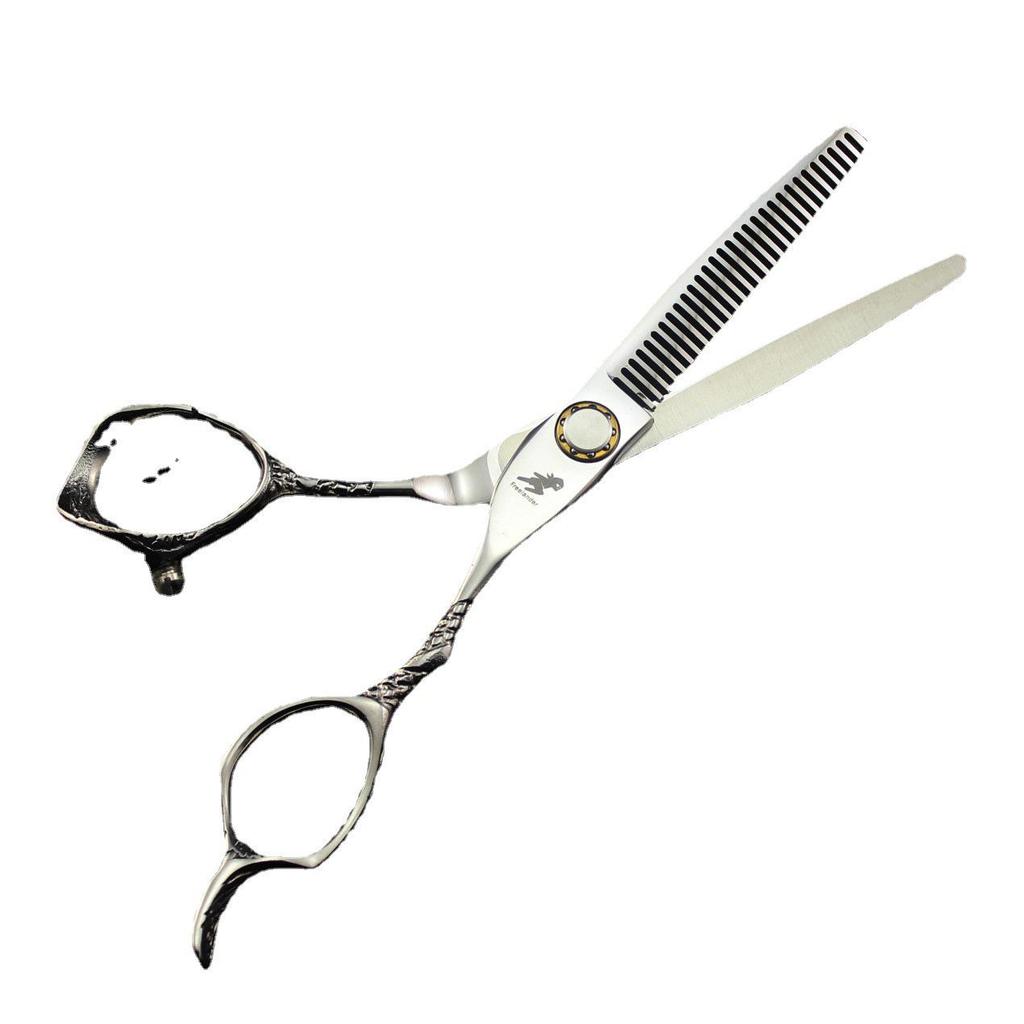 6.0-Inch LBG-60 Barber & Hairdressing Scissors: Straight, Bangs & Serrated Shears with Thinning Bearing Screw