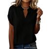 Tops de Primavera para Mujer Cuello en V Camisas de Verano para Mujer Casual Corte Holgado Camisas de Verano para Mujer Manga Corta Blusa Tops Elegantes para Mujer