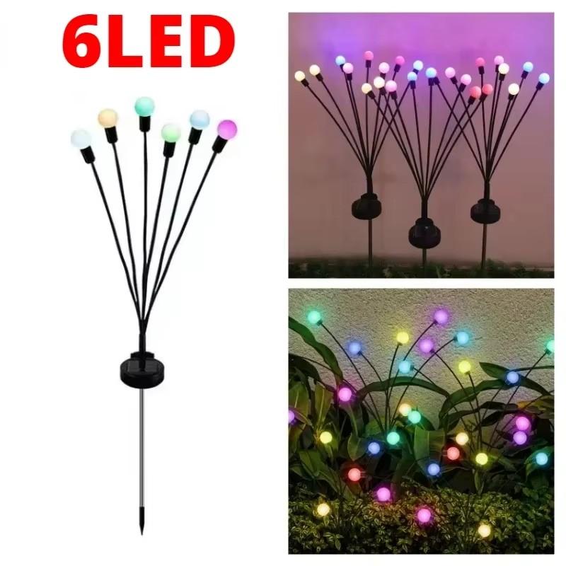 

Солнечный садовый грибной светильник, украшение, водонепроницаемый, уличный, в форме медузы, ландшафтный, вставной, газонный светильник, рождественская вечеринка Multicolour-6LED(1Pc)