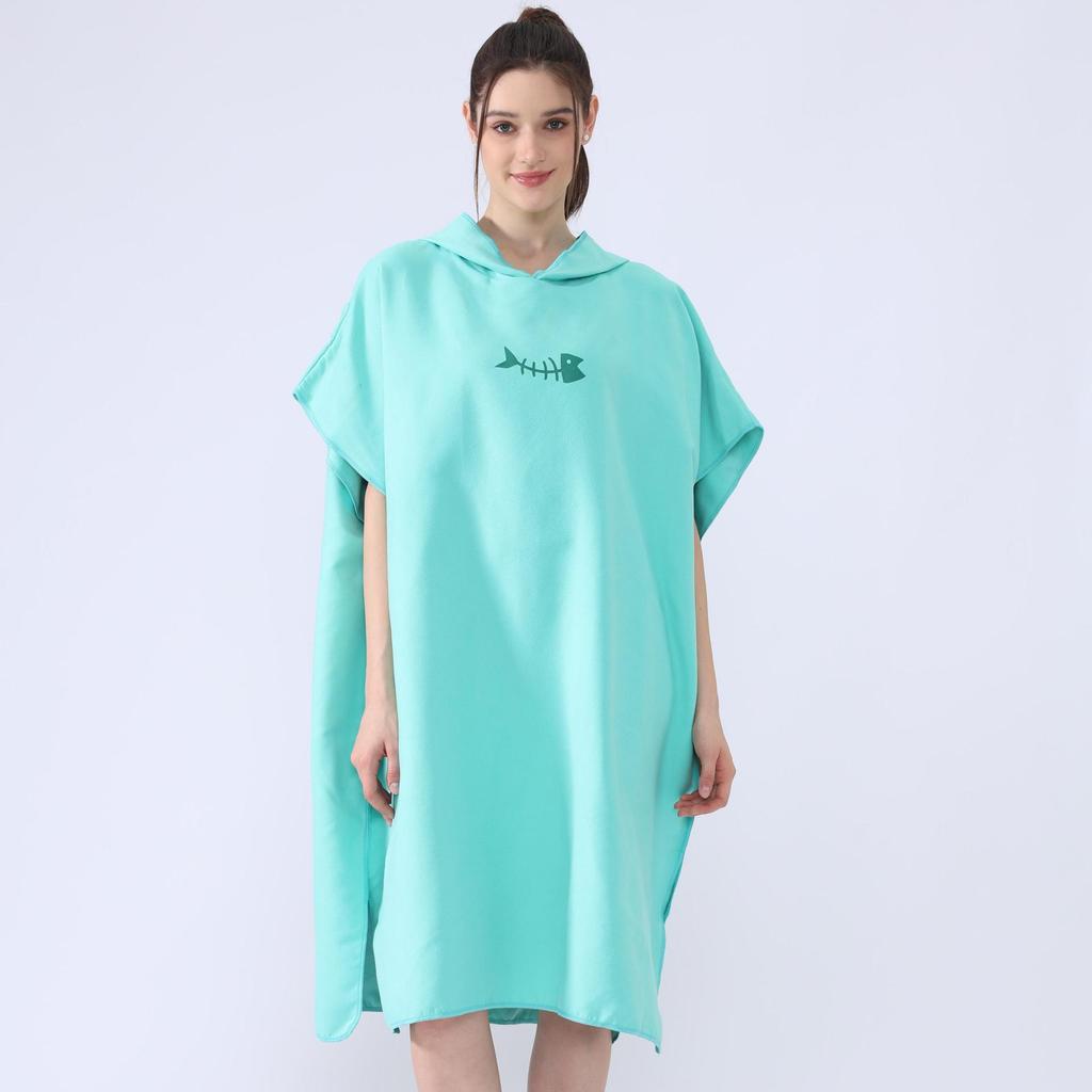Microfiber Quick-dry Beach Towel Hooded Bathrobe for Swimming Adults