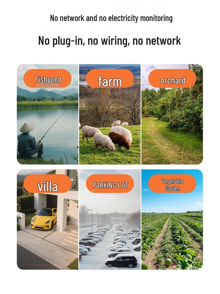 Hieasy AOV Solar-Powered Three-Screen Outdoor Night Vision Camera