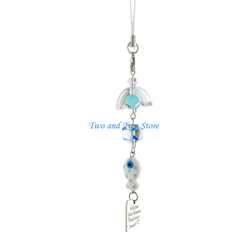 HX6F Marine Life Inspired Lanyard With Realistic Fish Design Friendly Resin Material Chain Door buckle белый