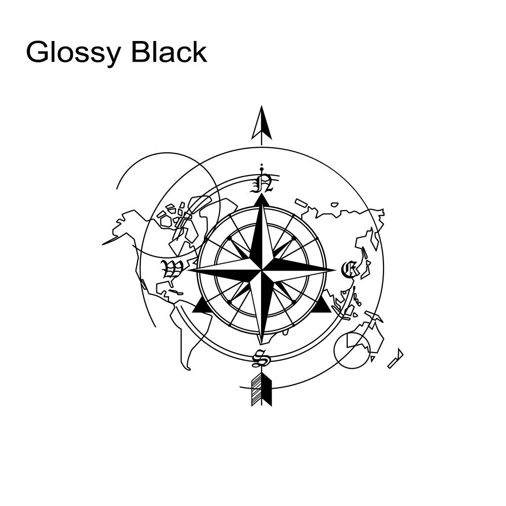 Car Compass World Map Wall Sticker For Camper Van Motorhome Decoration Caravan RV Camping Decor Decal Auto Tuning Accessories 30x30cm