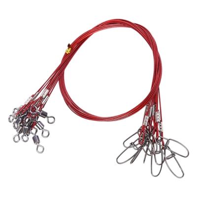 10pcs Stainless Fishing Leaders Fishing Rigs High Strength Leader Line Rig with Snap Wire Leader for Lures Hook