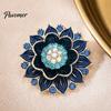 Rhinestone Lapel Pin Retro Flower Brooch Pin, Floral with Decorative Shirt Rhinestone, Metal Clothing Jewelry Accessory for Women Girls Elegant
