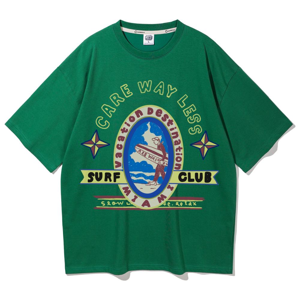 ALVINCLO Miami Surf Club Oversized Short Sleeve T-Shirt Ast4537 (4 Colors)