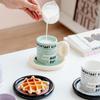 Cup Contrasting Newspaper Coffee Style Disc English Ceramic Cup Home Office Mug High Appearance