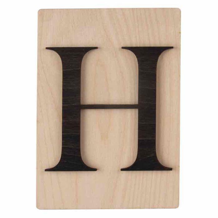 Lettres en bois - RAYHER - H - 14,9 x 10,5 cm - Noir - Décoration intérieure