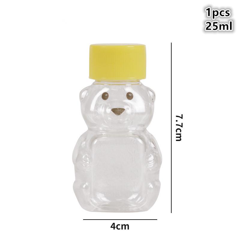 1/4Pcs Mini Bear Sauce Bottles Small Condiment Containers Portable Squeeze Bottle For Picnic Travel Kitchen Supplies Soy Sauce