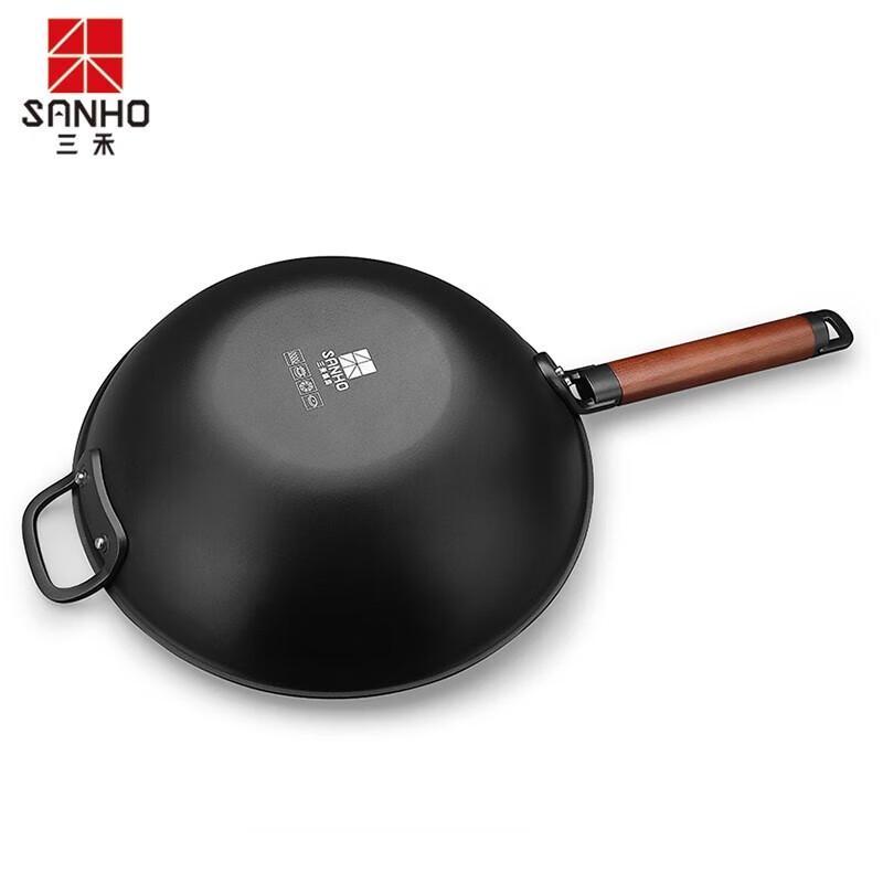 Sanhe Ultralehká železná pánev wok s poklicí