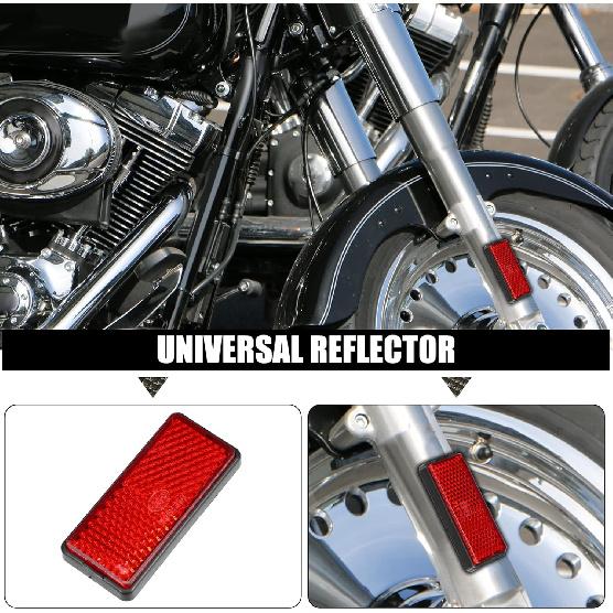 6 Pcs Rectangular Stick-on Safety Spoke Reflective Self Adhesive Reflector fo