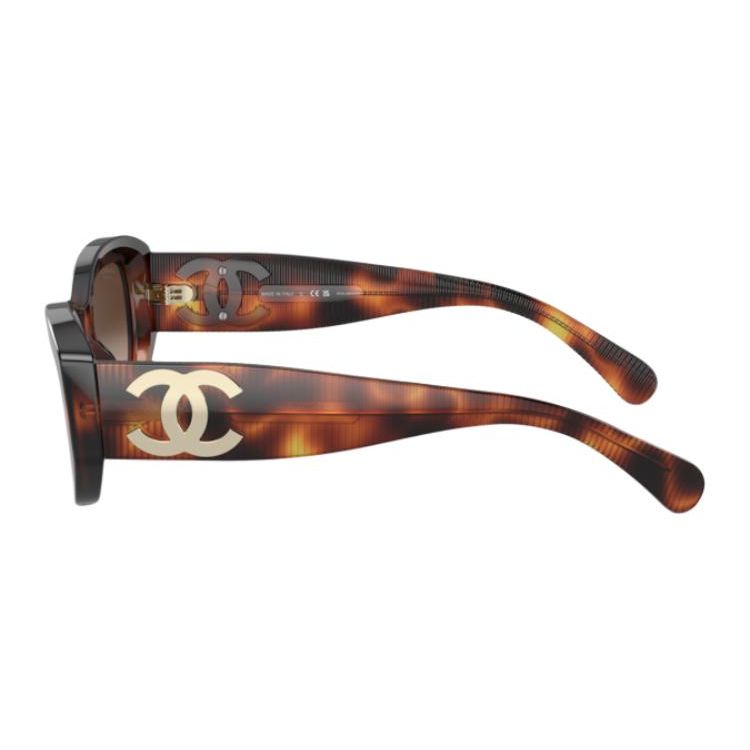 Chanel Logo Frame Irregular Shape Sunglasses Women sunglasses Brown CH5493A-1295/S9