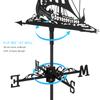 Sailboat Iron Weather Vane Garden Decoration Yard Metal Wind Direction Indicator Roof Lawn Patio Decorative Stakes Wind Spinners