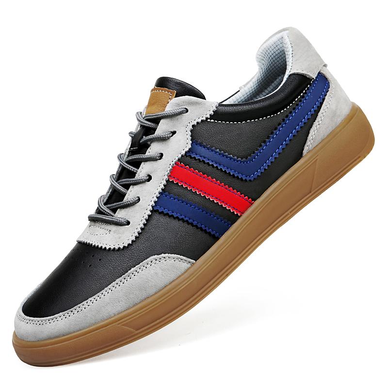 

Fashion Men s Genuine Leather Casual Shoes Male Daily Walking Shoes Comfortable Business Dress Sneakers Breathable Lace-up Low Top Shoes 38 чёрный