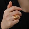 LIKGREAT Stainless Steel Lotus Flower Ring Moon Star Yoga Cross Star of David YinYang Symbol Rings Spiritual Amulet Jewelry