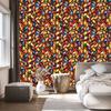Stained Glass Wallpaper Red and Orange for Living Room and Bedroom 50x1000