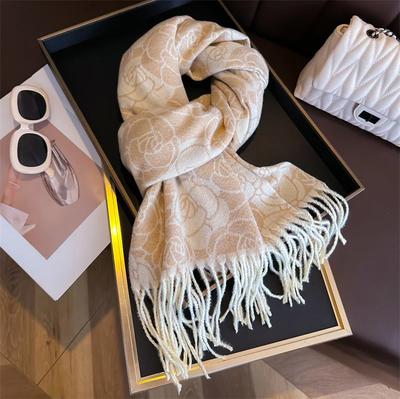 Flower Printing Scarf Girls Soft Cashmere Scarf Autumn Winter Men Women Warm Fashion Scarves Large Shawl Holiday Gifts Wrap