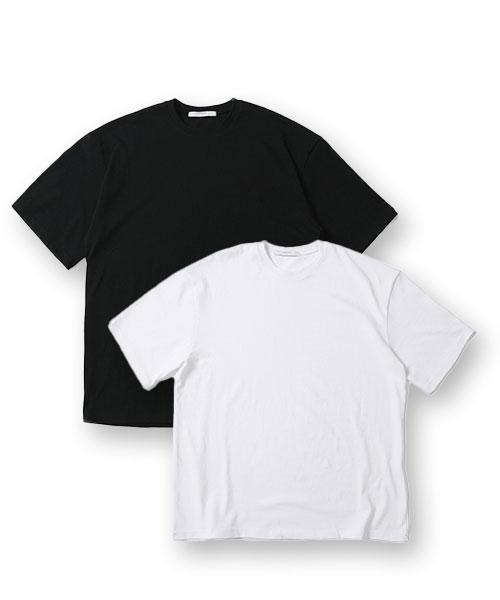 CRISCELO (Unisex) Plain Layered T-Shirt 2-Pack - (Black / White 20-Count Oversized Fit)