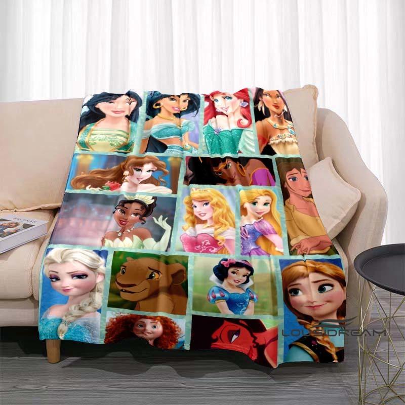 2026 Neue Disney Prinzessin Bedruckte Decke, Cartoon Flanell, Flauschige und Weiche Decke für Erwachsene und Kinder, Plüsch Sofa Bett, Auto
