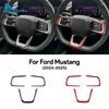 Real Soft Carbon Fiber Sticker For Ford Mustang GT 2024 2025 LHD RHD Car Steering Wheel Button Frame Interior Trim Accessories