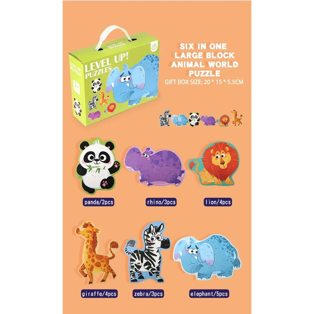 

Wooden Jigsaw Puzzle Kids Toy Cartoon Animal Jigsaw Puzzles Game Early Educational Toys Gift Set for Children
