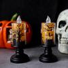 Halloween LED Pumpkin Candle Holder Lamp Witch Festival Night Light Decoration