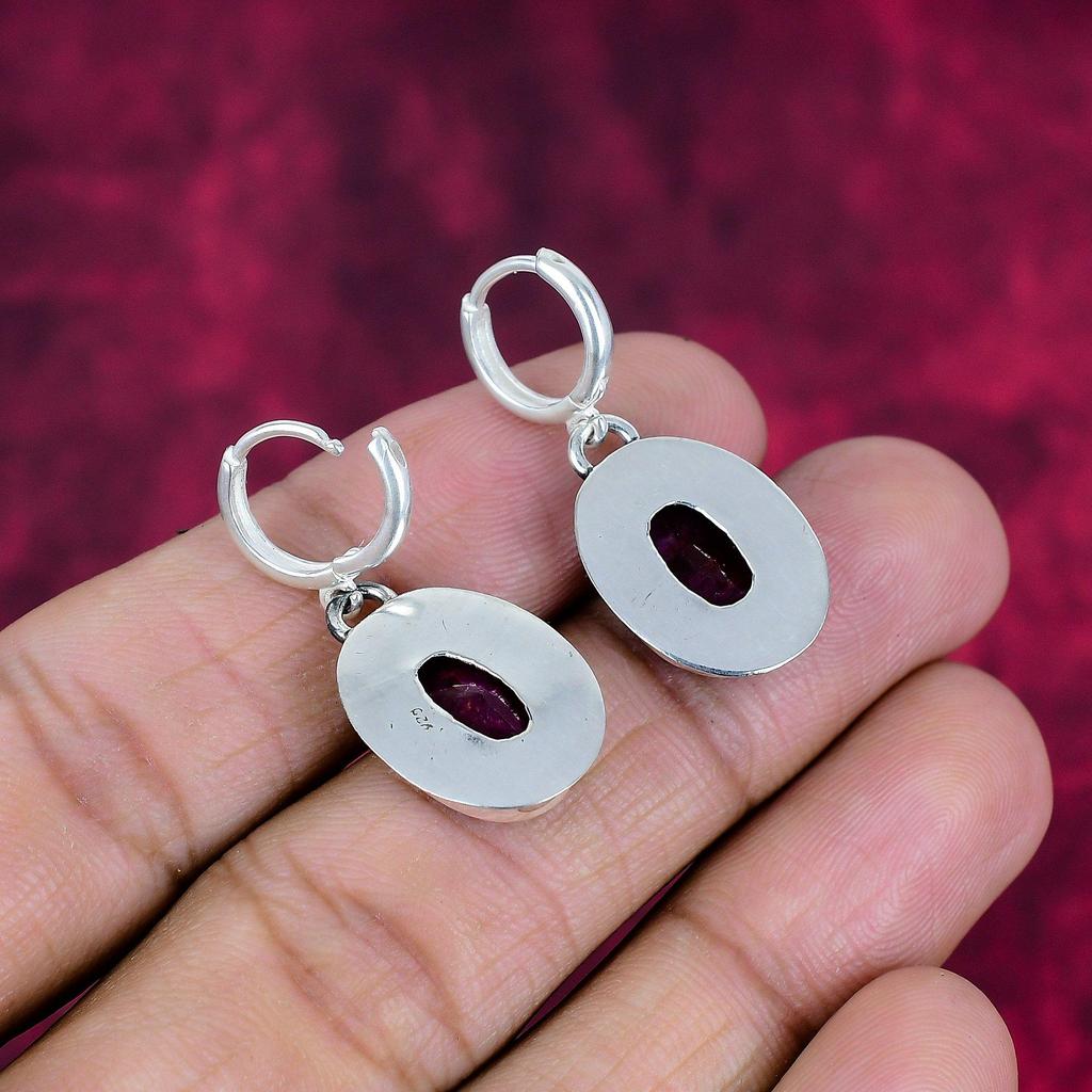 Ruby øredobber Edelstenssmykker, 925 solid sterlingsølv håndlagde øredobber, smykker i siste design