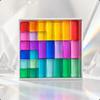 28 Pieces Rainbow Acrylic Blocks Clear Translucent Building Glossy Educational Toy
