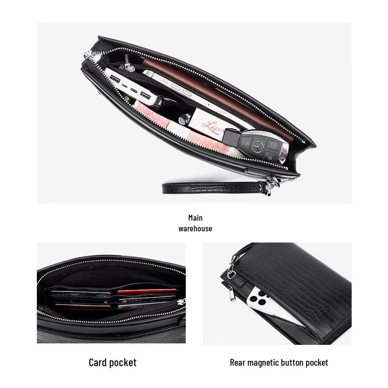 SCHWARZETIENNE Men's Leather Clutch Bag