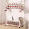 Floor Clothes Racks Metal Storage Coat Stand Modern Movable Shoes Coat Rack Multifunctional Interior Dress Hanger with Wheels
