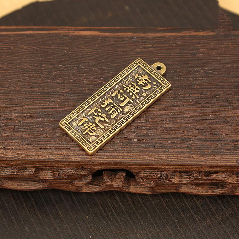 1 Stück Messing Amitabha Buddha Anhänger Auto Schlüsselanhänger Anhänger Halskette Anhänger