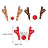 Rudolf Reindeer Antlers Car Horn Set For Christmas Decor Reindeer Antlers With Bell Shaped Ball Cart