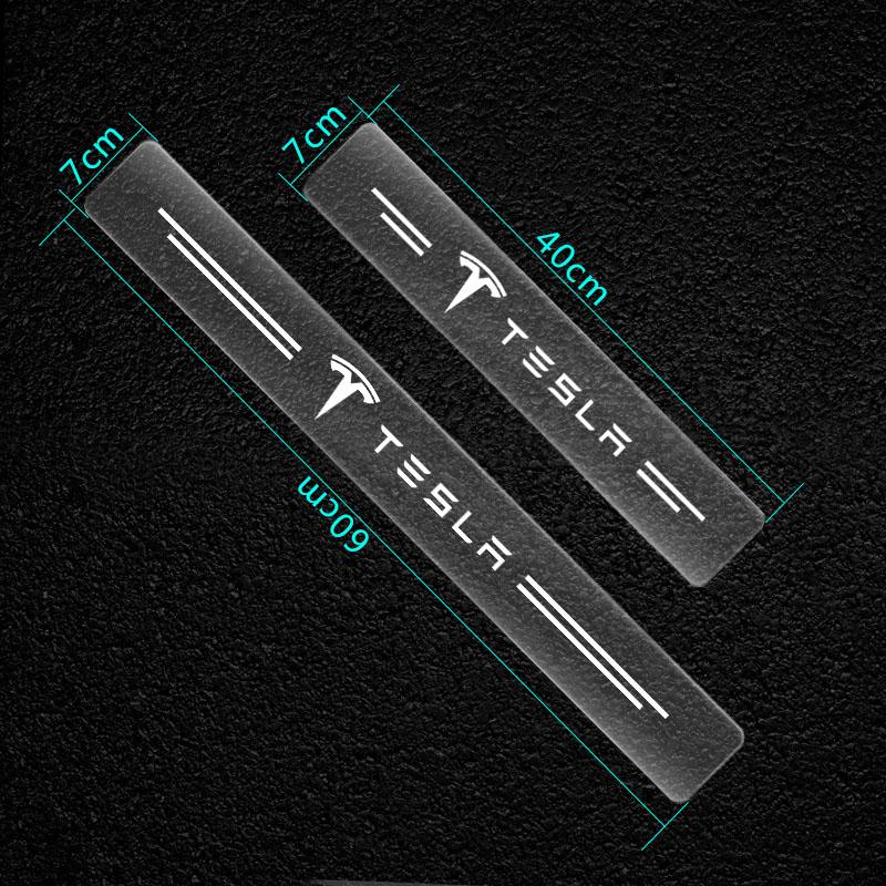 RETG9 4pcs Transparent Car Threshold Protection Sticker Car Accessories For Tesla Model 3 Model X S 2016-2020 Decals TM3 TMX TMS Decal