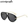 Luxury Brand Oversized Punk Oval Sunglasses Women Metal Toad Frame Double Beam Shades UV400 Protection Eyewear For Ladies