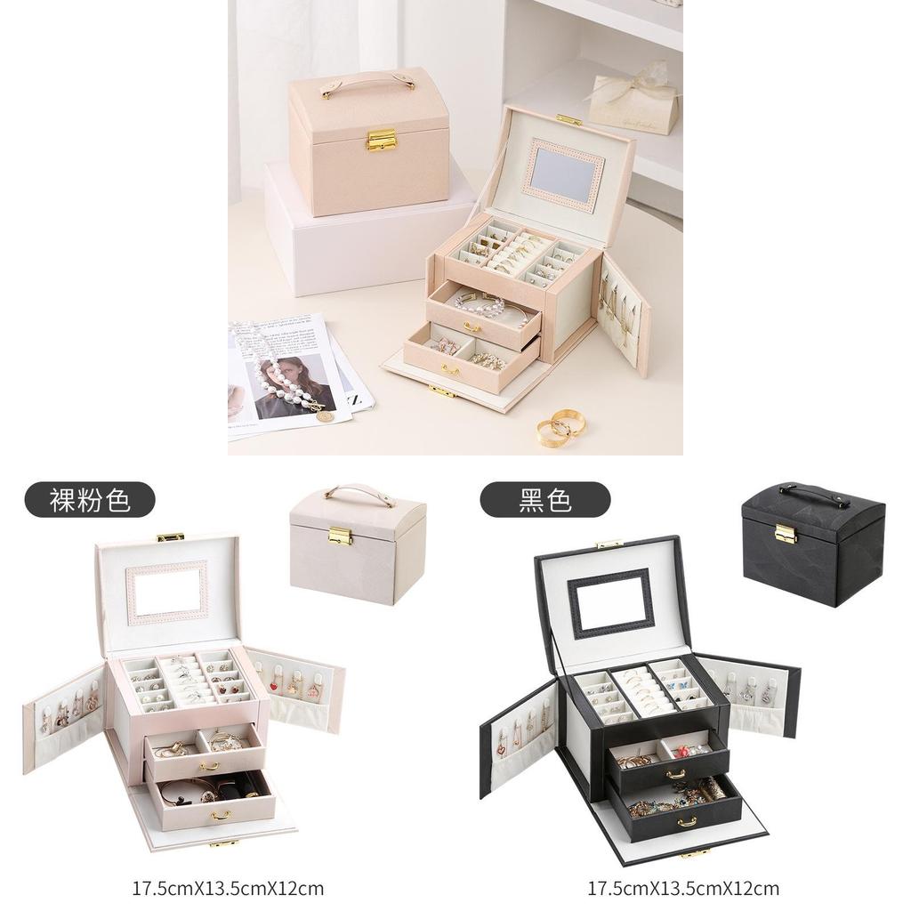 Jewelry Organizer Box With Lock For Rings Necklaces And Bracelets