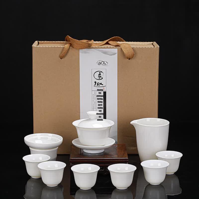 Biaoxing Dehua White Porcelain Gongfu Tea Set