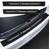 4Pcs/set Leather Car Door Plate Sill Anti Scuff Protector Sticker For Skoda Octavia A5 A7 Rapid Fabia Superb Kodiaq Scala Karoq