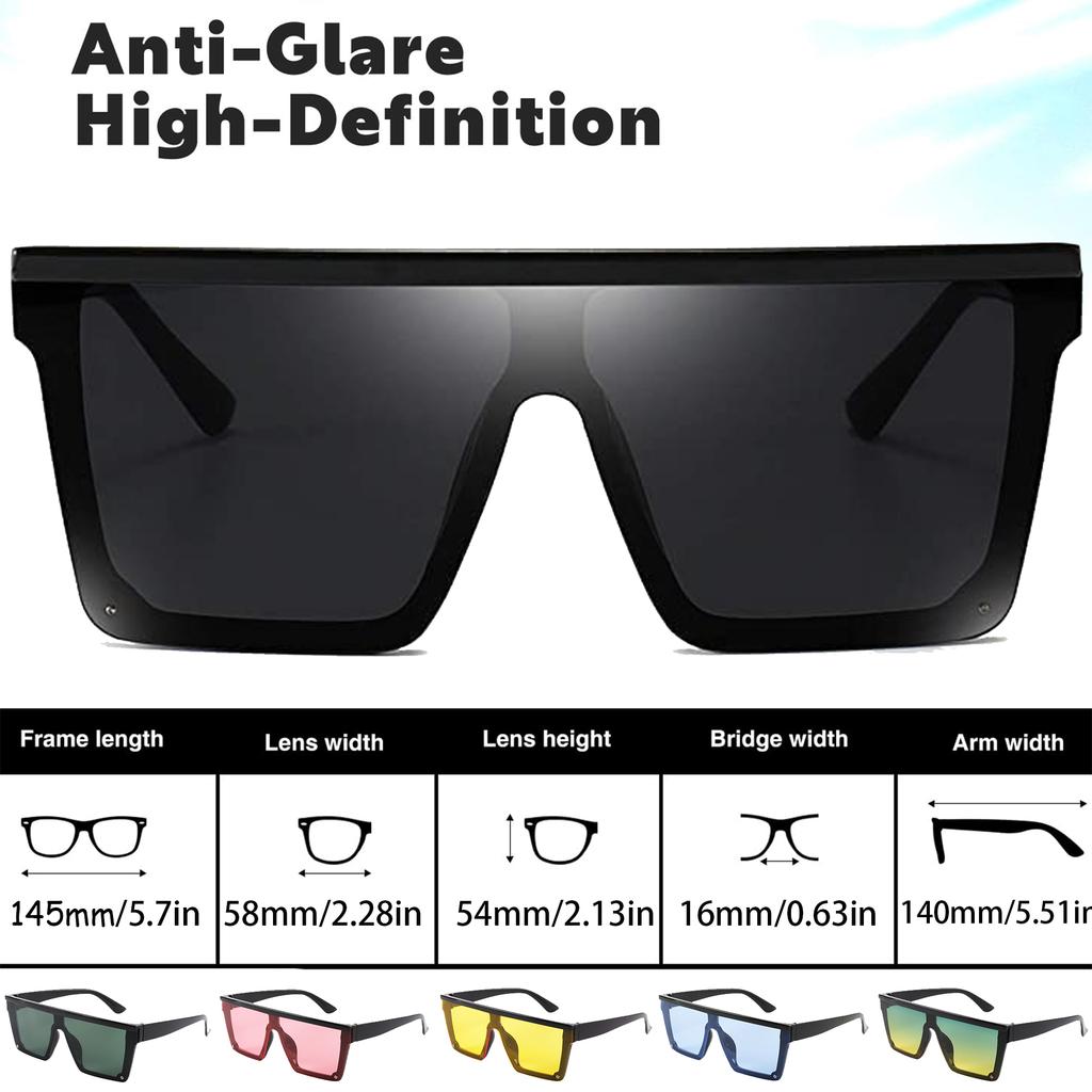 Trendy Oversized Sunglasses for Women Men UV Protection Large Frame Driving Sun Glasses Fashionable