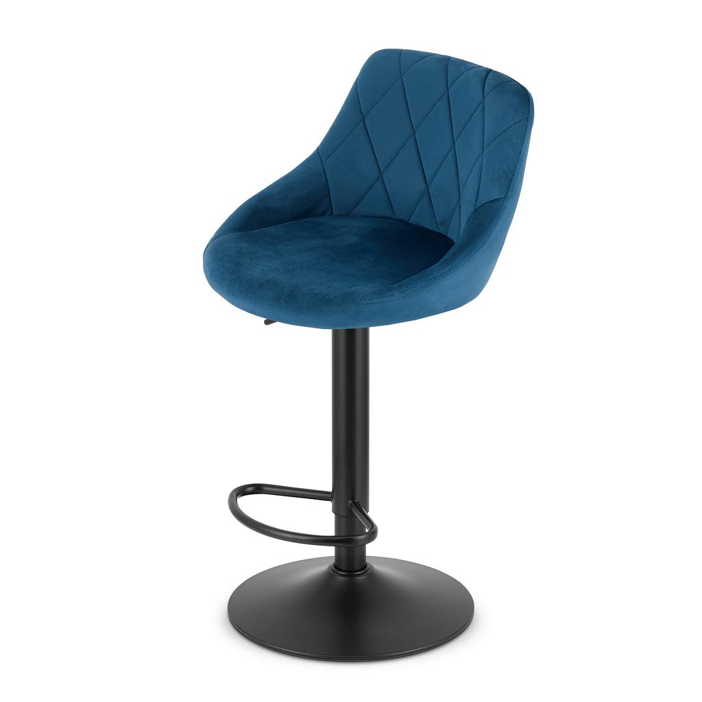 KAST stool - navy blue velvet / black base