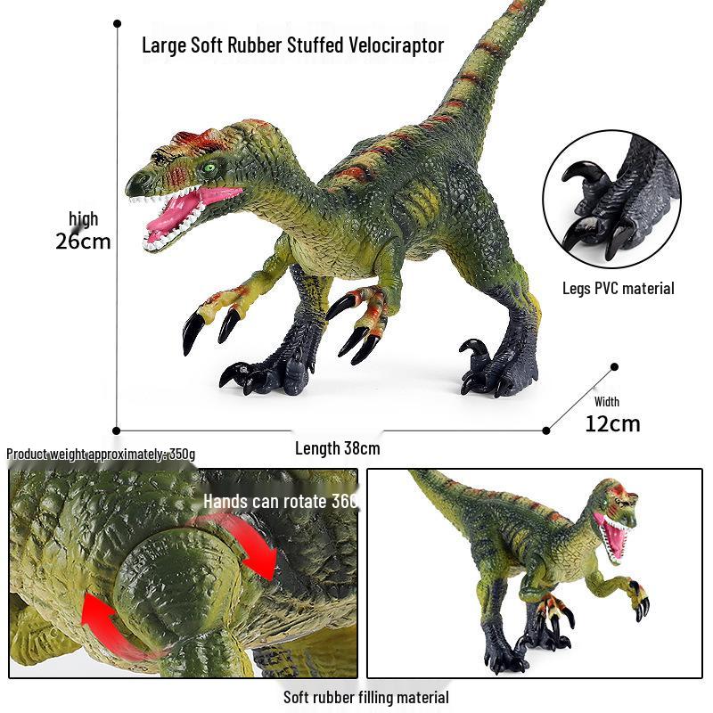 Large Realistic Velociraptor Dinosaur Soft Toy for Kids