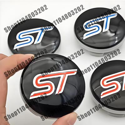 4 ks 54mm ST Line Krytky středů kol pro auto, Kryt ráfku pro Ford Focus Mondeo Mustang Fiesta Kuga MK2 Everest Escape Příslušenství